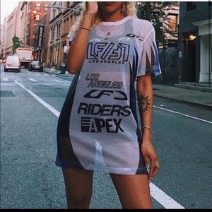 LF THE BRAND RACER MESH T SHIRT DRESS